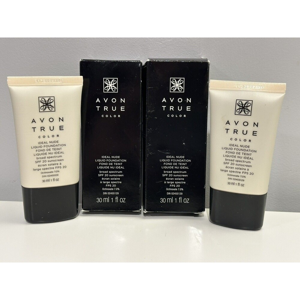 (2) Avon True Color Ideal Nude Foundation Liquid FRESH ESPRESSO 1oz Each New